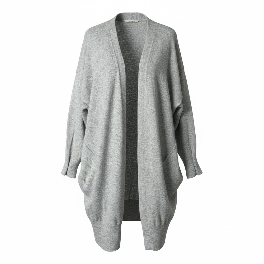 Oversized Open Front Heather Gray Cashmere Blend Cardigan 7‎ For All Mankind M